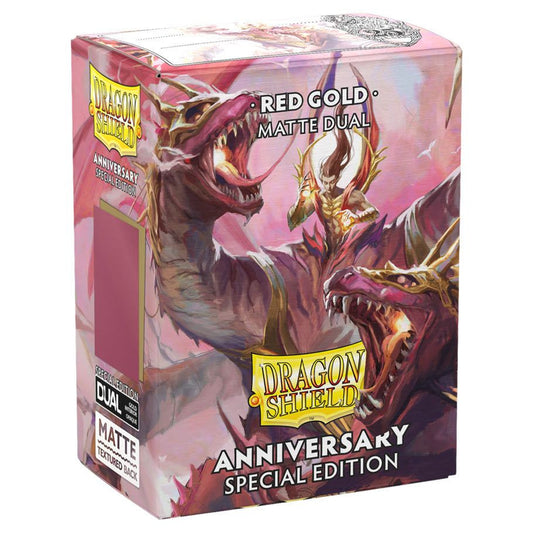 Dragon Shield - Duel Matte Sleeves: Anniversary Special Edition (Pomegranate & Gold)